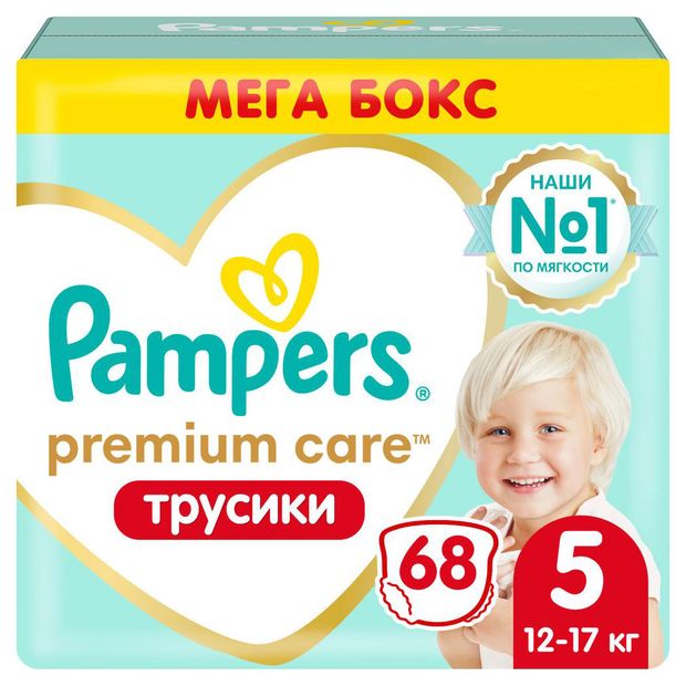 Трусики Pampers Premium Care размер 5 12-17 кг 68 шт 2700₽
