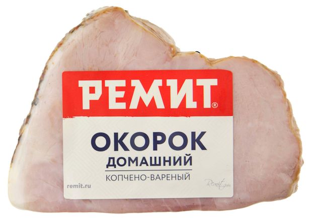 Окорок свиной варено-копченый Ремит Домашний, ~ 0,5 кг