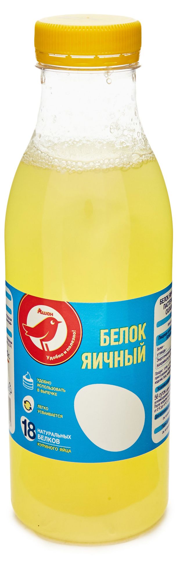 Белок яичный жидкий АШАН Красная Птица пастеризованный охлажденный, 500 г