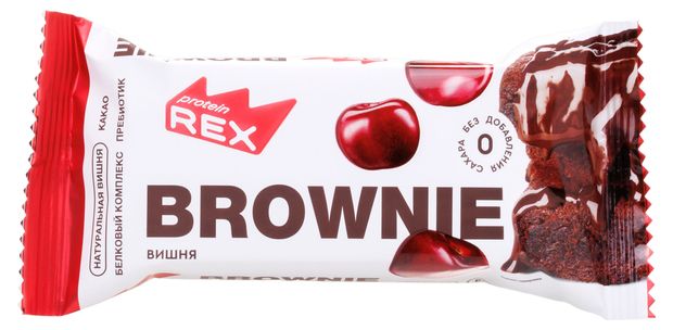 Пирожное Protein Rex Брауни вишневое 50 г 100₽