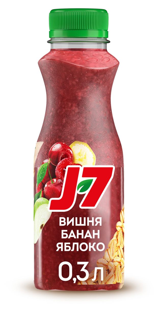Продукт питьевой J7 Смузи Полезный завтрак вишня банан яблоко охлажденный, 300 г