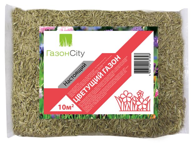 Семена газона ГазонСity Настоящий Цветущий, 300 г