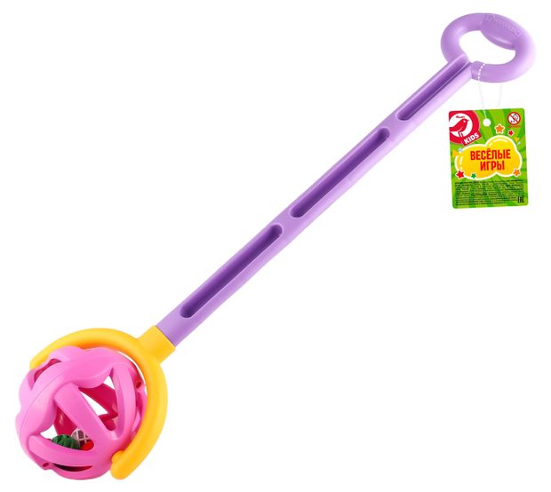 Игрушка АШАН Красная Птица Каталка с ручкой 250₽