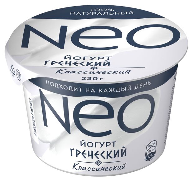 Йогурт греческий Neo Натуральный 2% БЗМЖ, 230 г