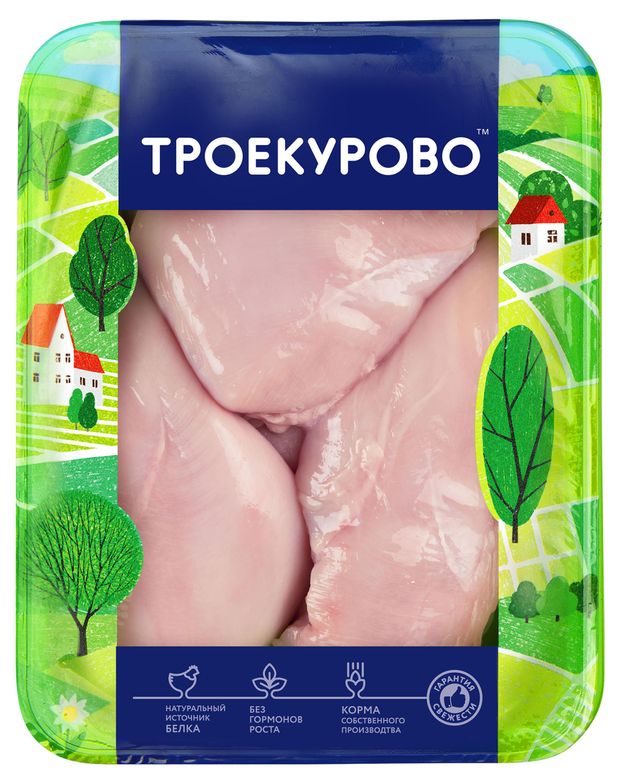 Филе грудки цыпленка-бройлера Троекурово, ~ 0,8 кг