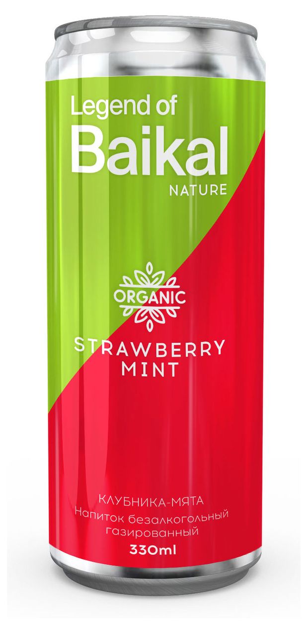 Напиток газированный Legend of Baikal Nature Мята и клубника, 0,33 л