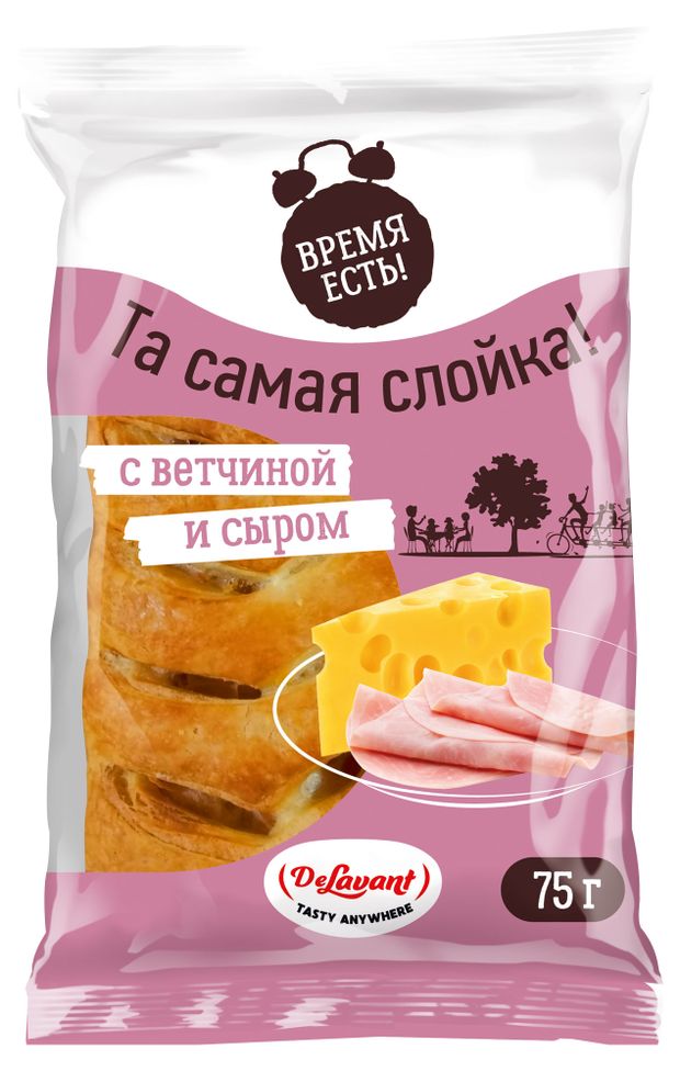 Слойка Delavant с ветчиной и сыром, 75 г