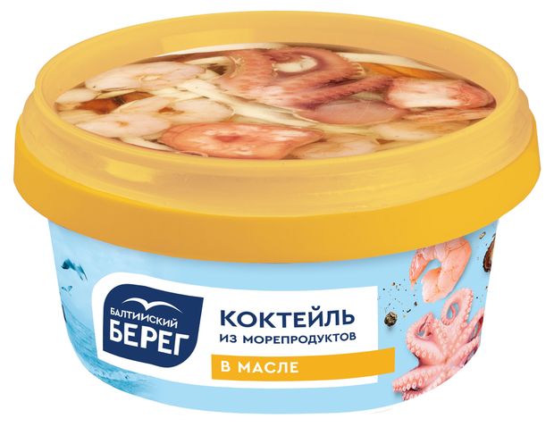 Коктейль из морепродуктов в масле Балтийский Берег, 210 г