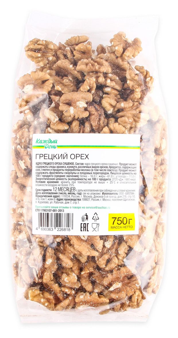 Грецкий орех Каждый день 750 г 618₽