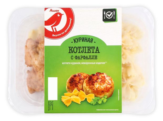 Котлета куриная АШАН Красная птица с фарфалле 200 г 200₽