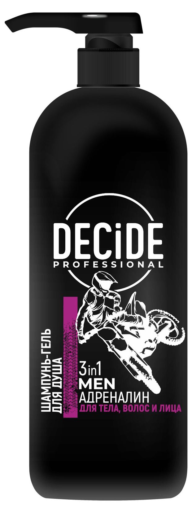 Шампунь-гель для душа мужской DECIDE Адреналин, 1 л