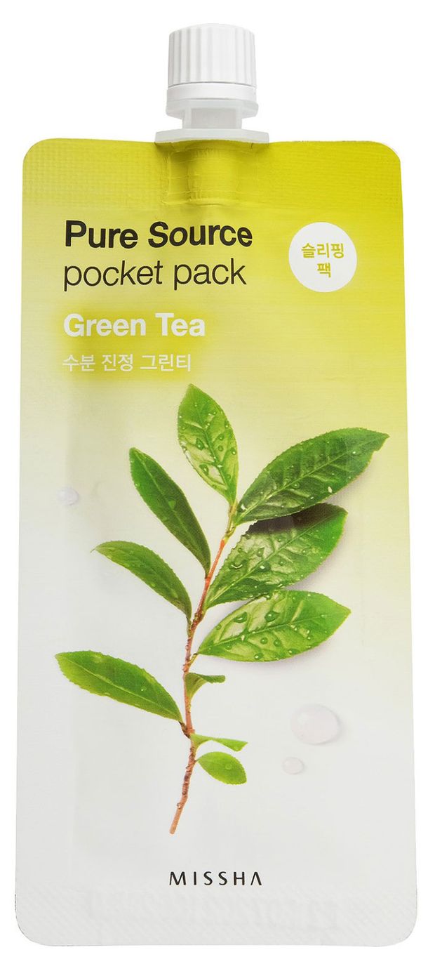 Маска для лица MISSHA Pure Source кремовая ночная с экстрактом зеленого чая, 10 мл