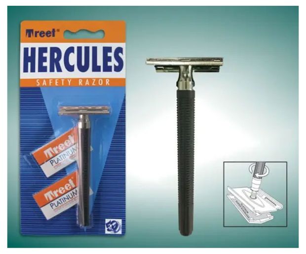 Бритва многоразовая Treet Hercules Safety Razor, 1 шт + 2 упаковки лезвий по 5 шт
