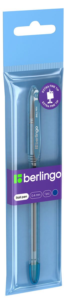 Ручка шариковая Berlingo I-10 синяя 0,4мм, 1 шт
