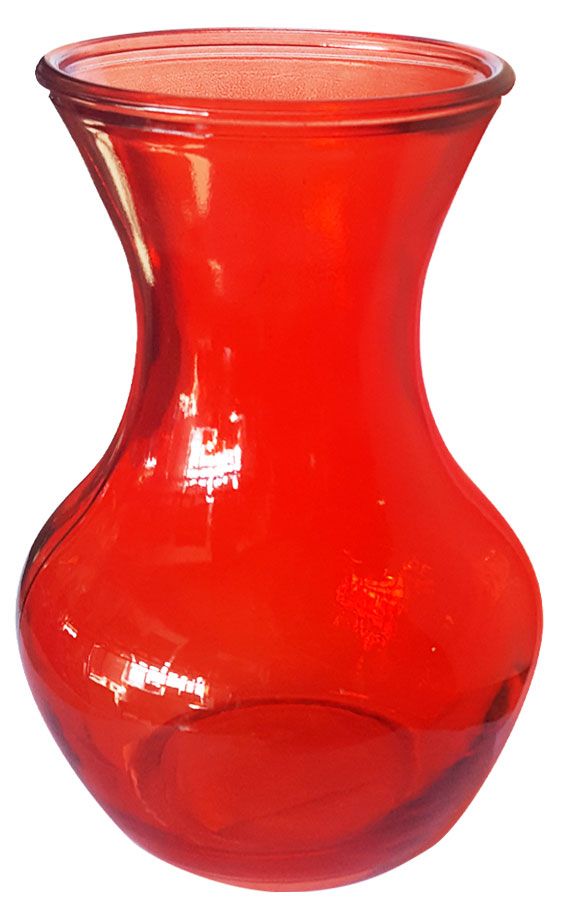 Ваза стеклянная декоративная Nina Glass настольная Ганна красная 18 см 199₽