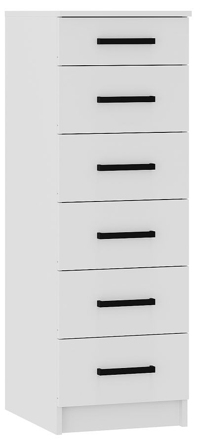 Комод высокий Фьюжн белый, 50,4х40,2х120 см