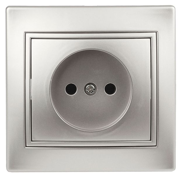 Розетка Intro Plano скрытой установки цвет алюминий 1-201-03 253₽