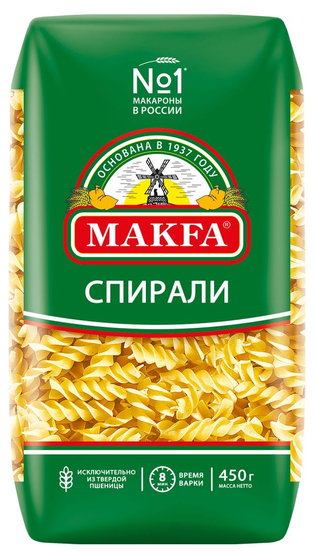 Макаронные изделия Makfa спирали 450 г 58₽