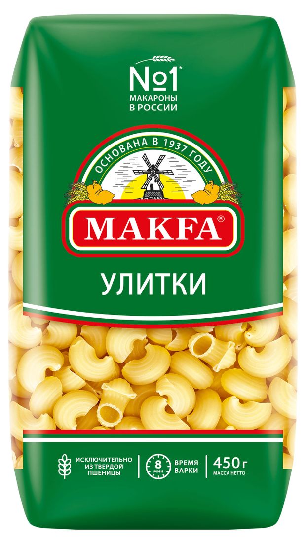 Макаронные изделия Makfa улитки 450 г 58₽