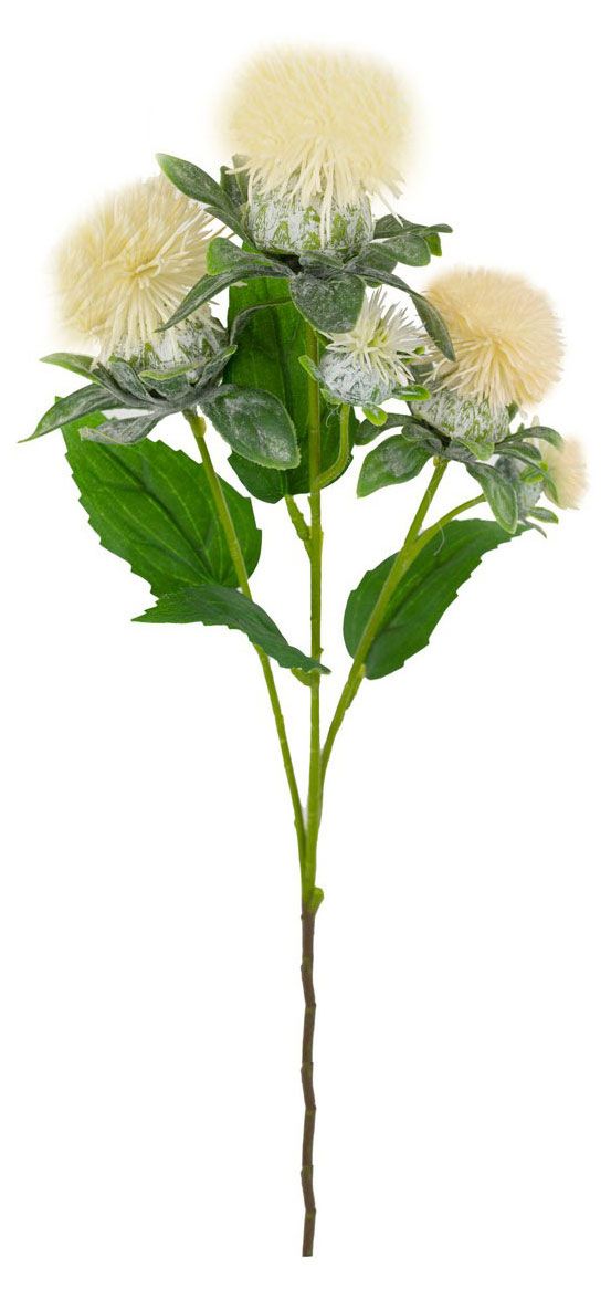 Цветок искусственный Decoland Чертополох белый 57 см 100₽