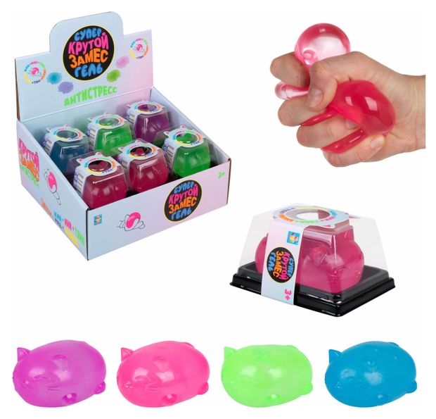 Игрушка-антистресс 1TOY Крутой замес-гель Котик 1 шт 240₽