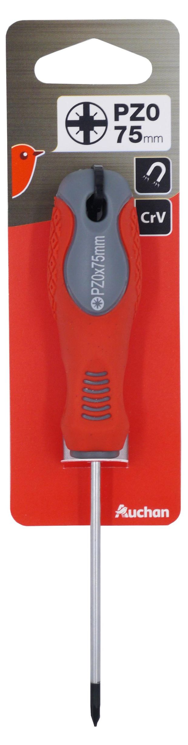 Отвертка АШАН Красная птица PZ, 0х75 мм