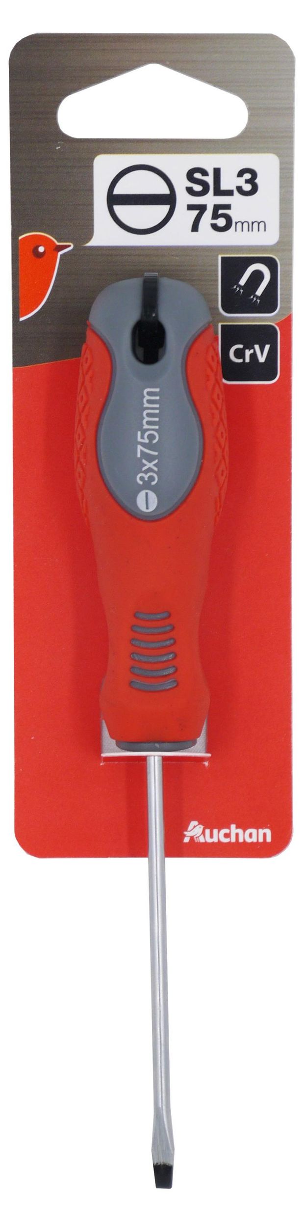 Отвертка АШАН Красная птица SL 3х75 мм 87₽