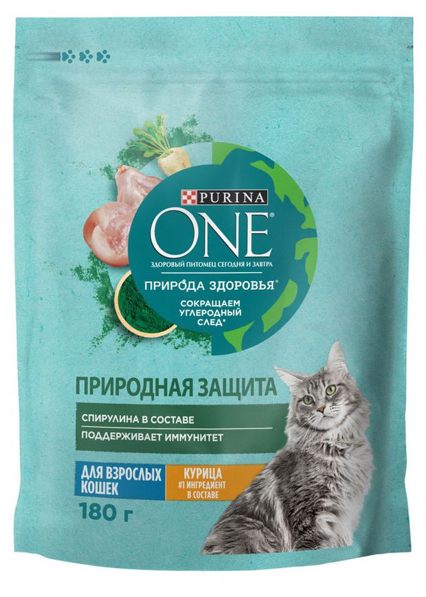 фото Сухой корм для кошек purina one природа здоровья со спирулиной и курицей, 180 г