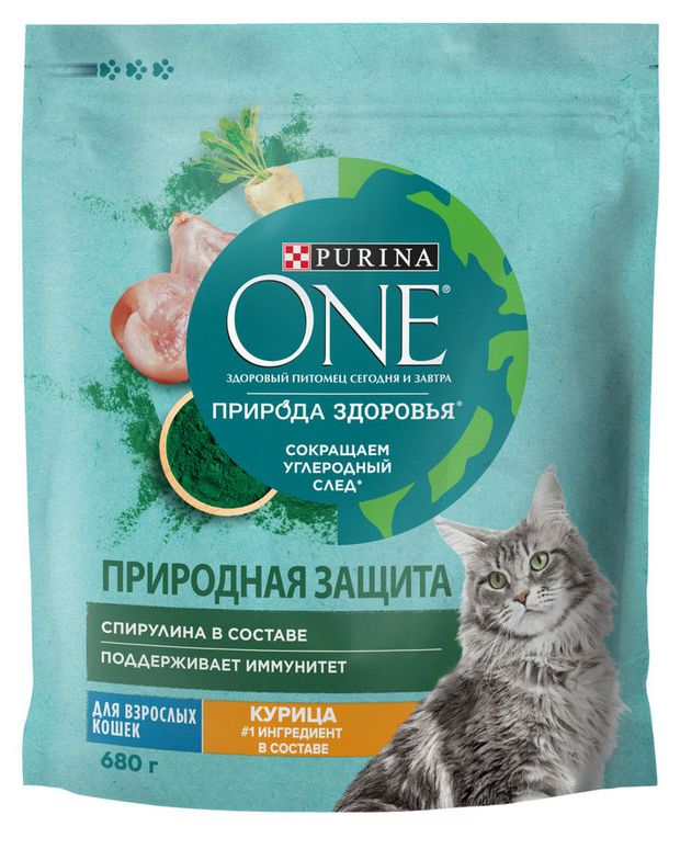 фото Сухой корм для кошек purina one природа здоровья со спирулиной и курицей, 680 г