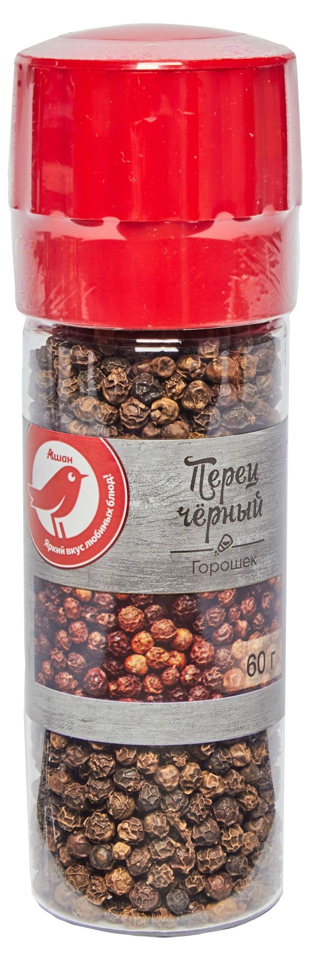 Перец черный АШАН Красная птица горошком 60 г 89₽