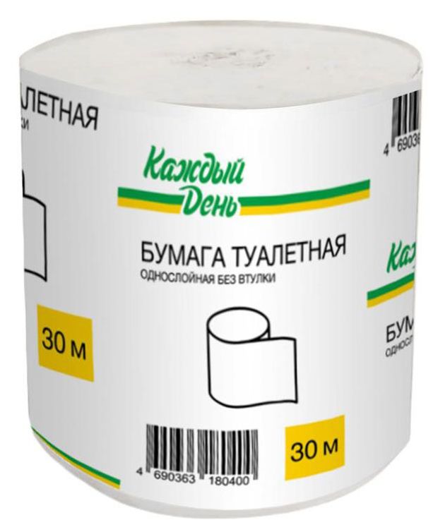 Туалетная бумага Каждый день 1 слой, 1 рулон
