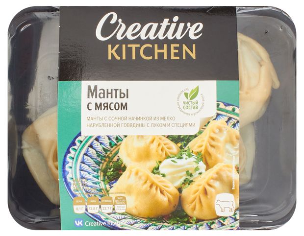 Манты Creative Kitchen с мясом 240 г 179₽