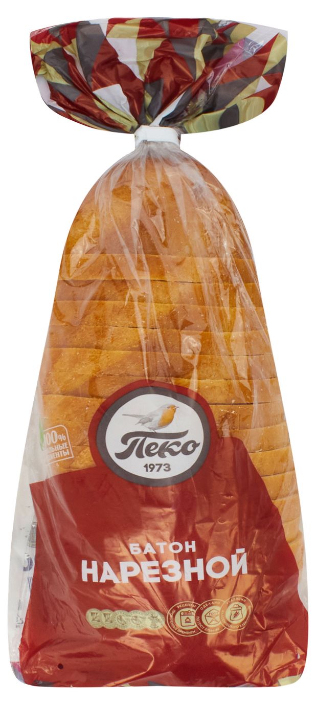 Батон пшеничный нарезной белый ПЕКО нарезка, 400 г