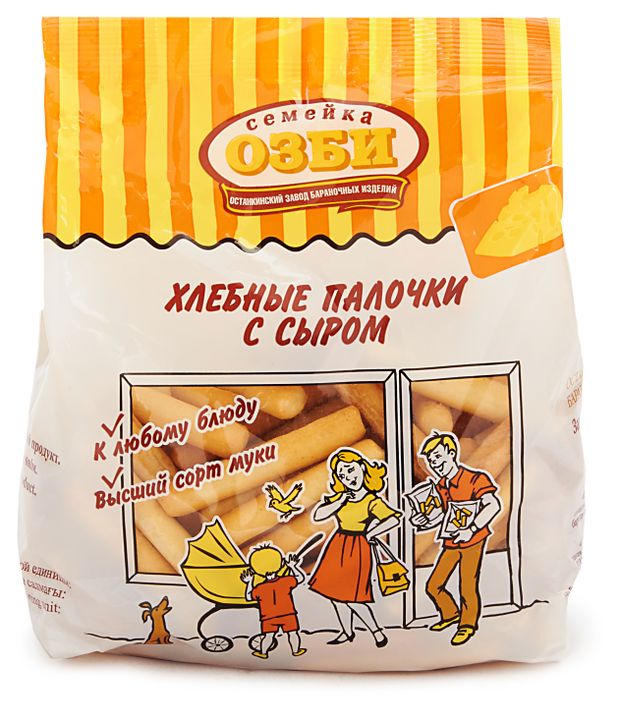 Палочки хлебные Семейка ОЗБИ с сыром 150 г 41₽