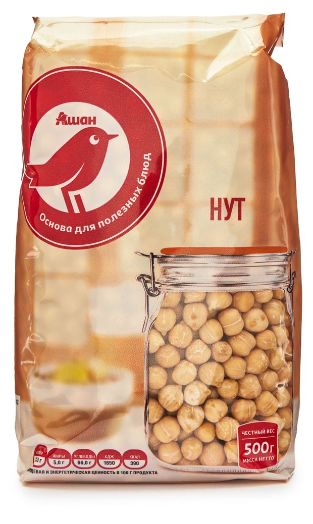 Нут АШАН Красная птица Аргентина, 500 г