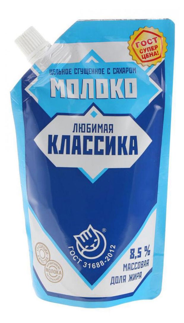 Молоко сгущенное Любимая Классика с сахаром БЗМЖ 270 г 140₽