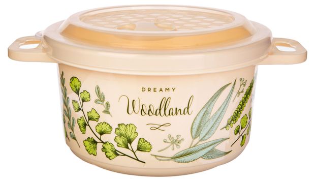 Емкость для СВЧ Бытпласт с декором, 0,9 л