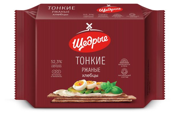 Хлебцы ржаные Щедрые тонкие, 170 г