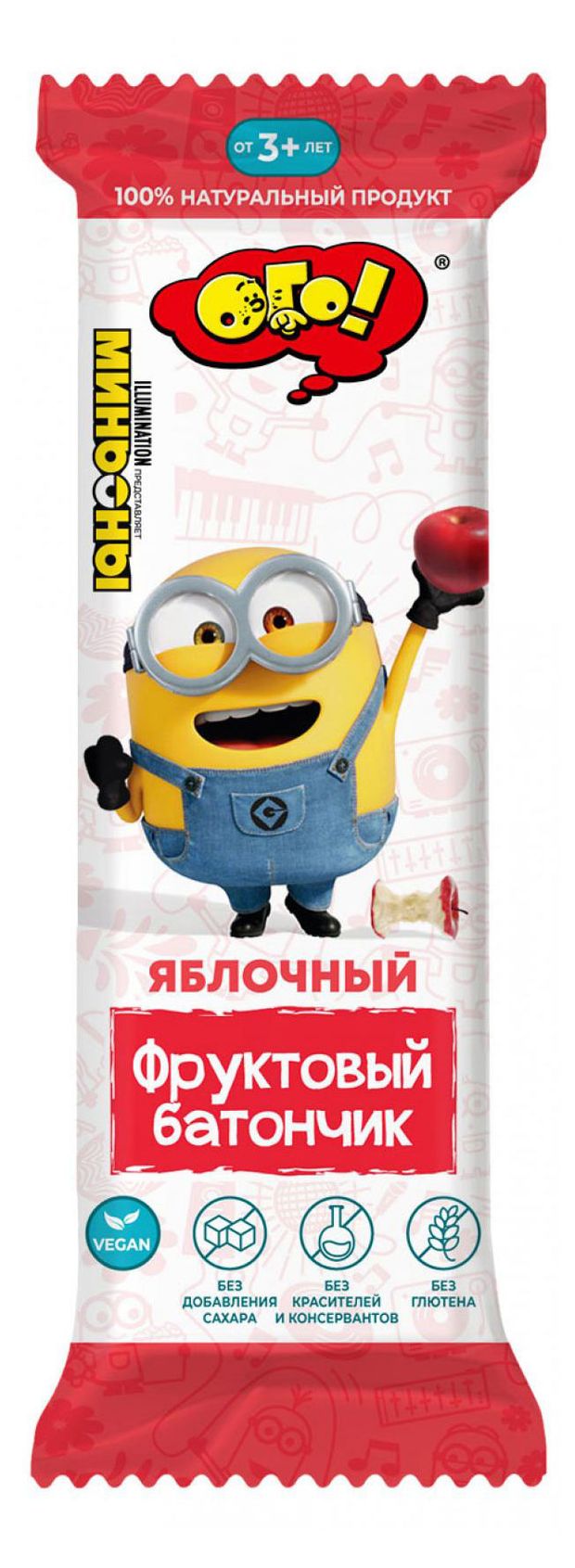 Батончик фруктовый ОГО яблочный для детского питания 25 г 52₽