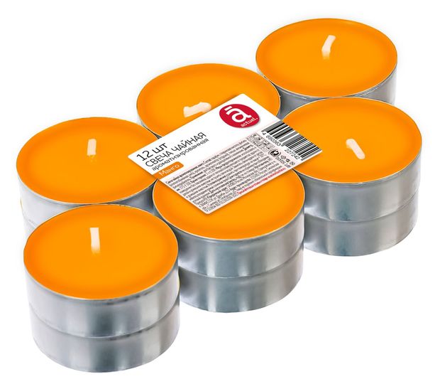 Свеча чайная Actuel ароматическая манго, 12 шт