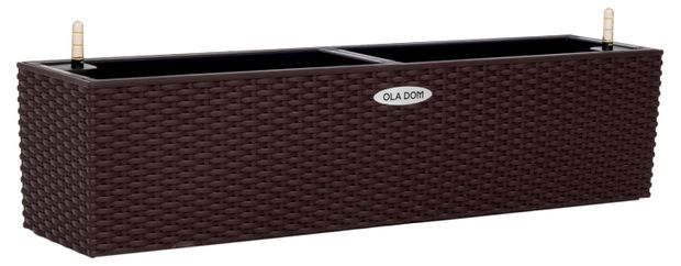 Ящик балконный OLA DOM Rattan коричневый 80 см 2999₽
