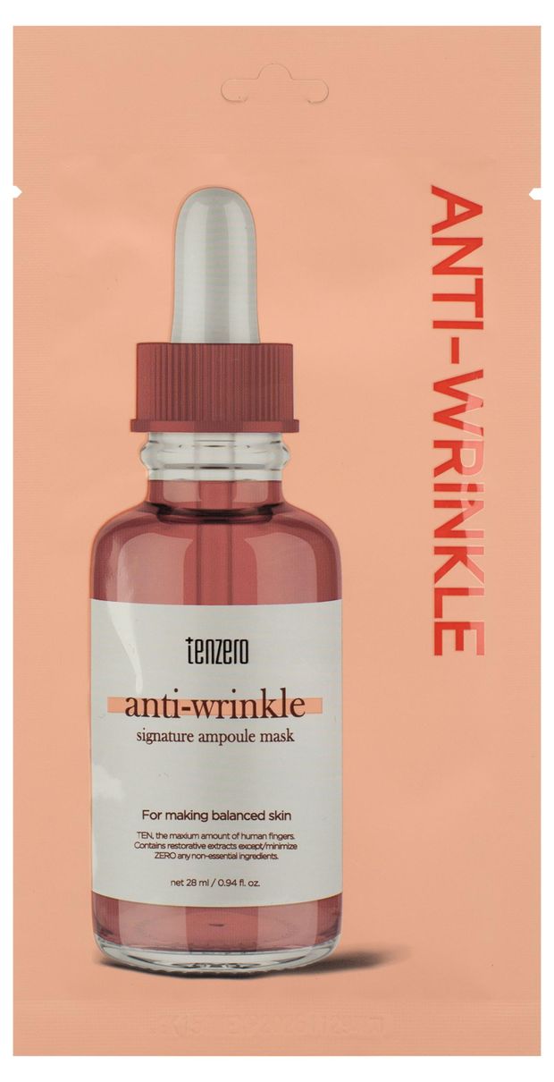 Маска тканевая Tenzero омолаживающая Anti-wrinkle, 28 мл