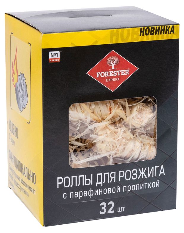 Роллы для розжига FORESTER парафиновые, 32 шт
