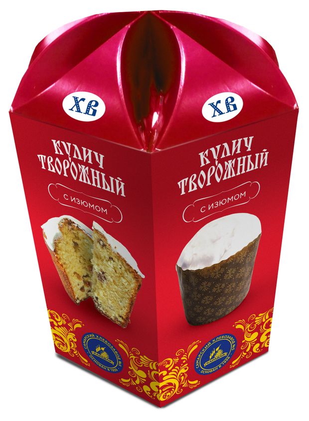 Кулич пасхальный Самарский хлебозавод 5 Кекс творожный с изюмом, 330 г