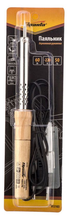 Паяльник Sparta деревянная рукоятка 60Вт 277₽