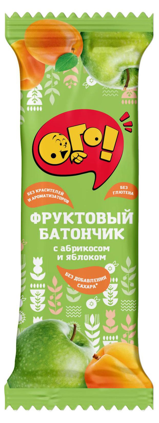Батончик фруктовый ОГО абрикос и яблоко 30 г 50₽