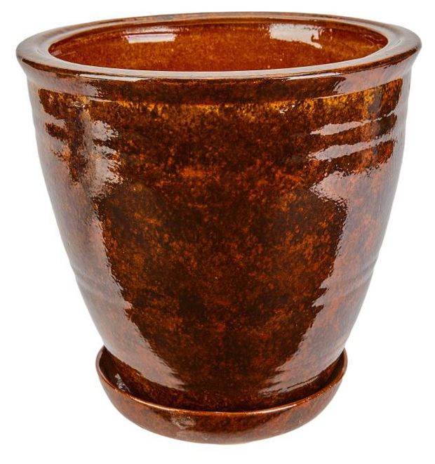 Горшок керамический коричневый 28 см, 6.5 л