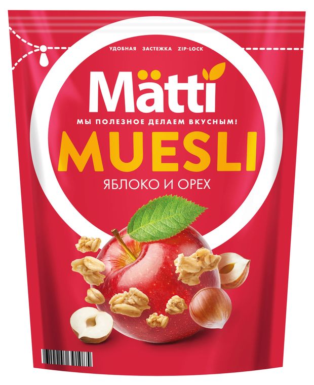 Мюсли Matti орех и яблоко 250 г 136₽