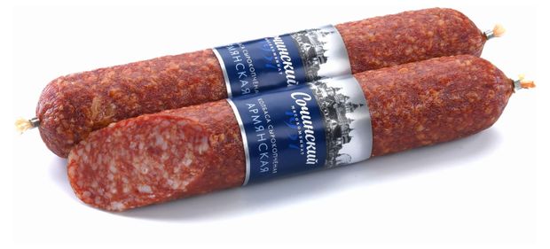 Колбаса сырокопченая Армянская Сочинский мясокомбинат (0,4-0,5 кг), 1 упаковка ~0,5 кг