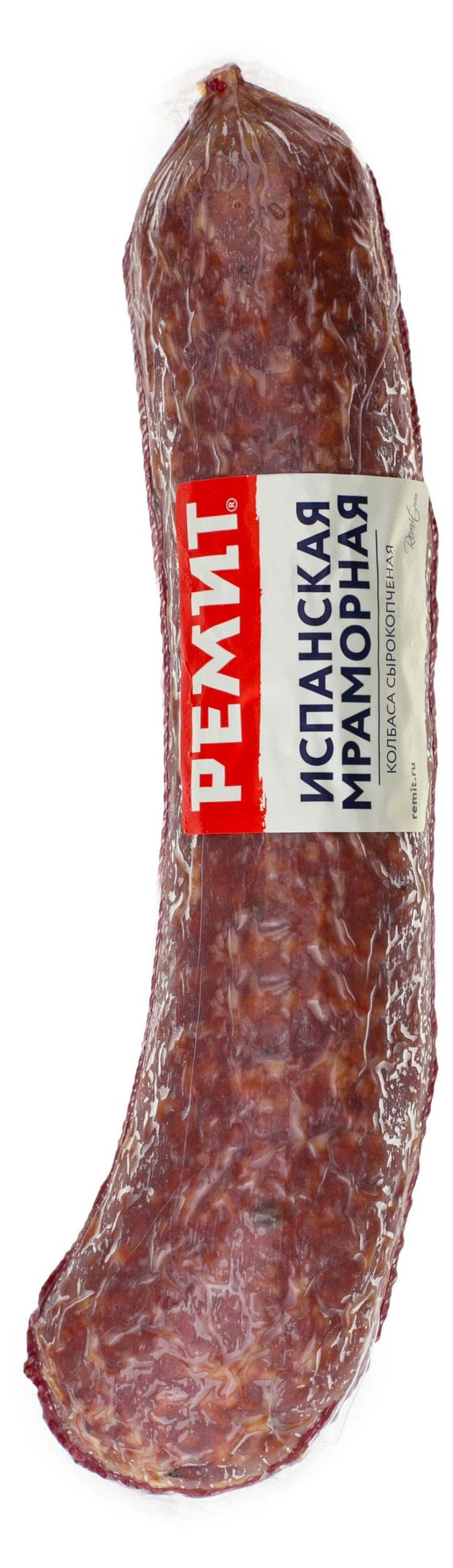 Колбасные изделия Колбаса сырокопченая Ремит Испанская мраморная, ~ 0,5 кг